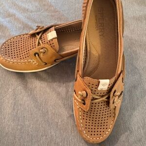 Sperry Tan Perforated Loafers